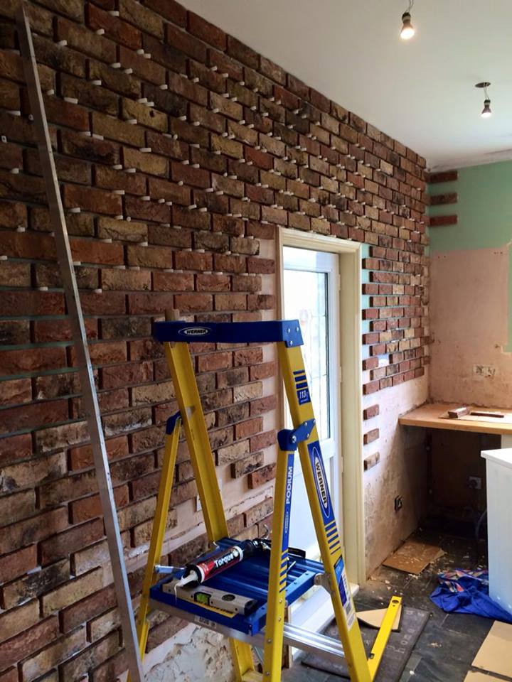 Brick Slips Installation Adding Rustic Charm